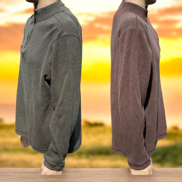 2-in-1 Age of Wisdom Reversible Brown/Olive 1/4 Zip Fleece Pullover - Picture 14 of 16